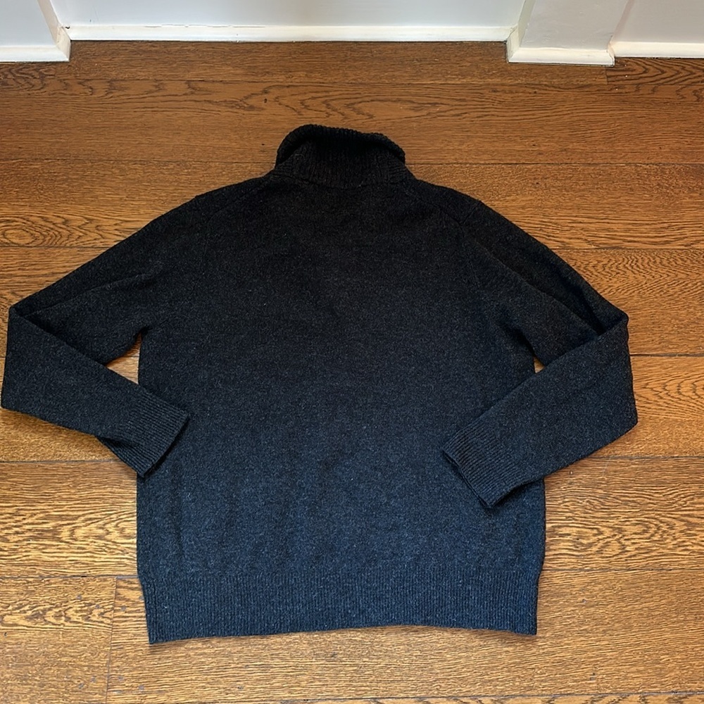 Vintage J. Crew Lambswool Button Up Gray Sweater - Picture 4 of 4